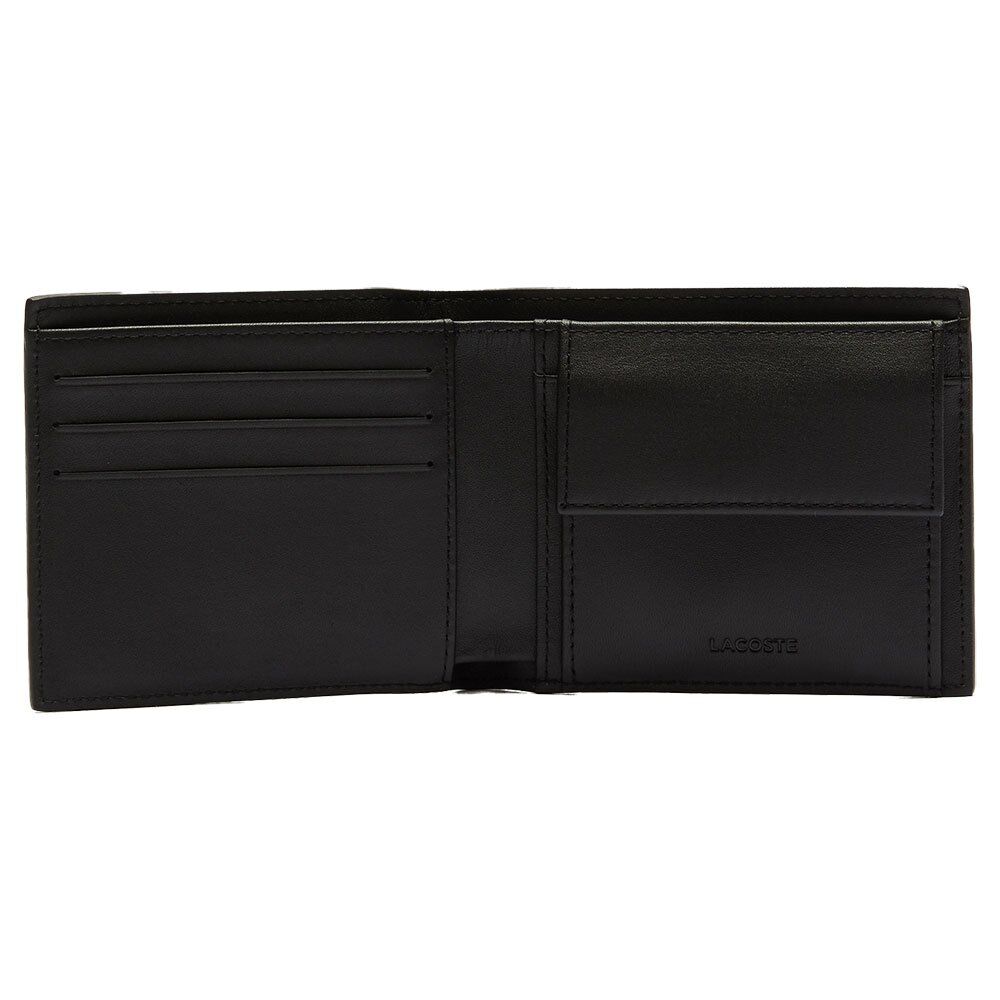 Lacoste Fg Large Billfold And Coin Wallet Noir Homme Noir One Size male