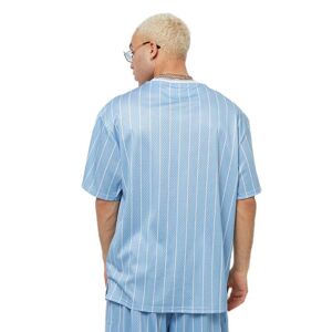 Karl Kani Chest Varsity Pinstripe Mesh Short Sleeve T shirt Bleu M Homme Bleu M male