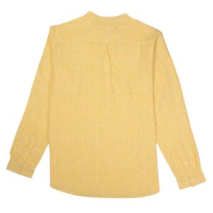 Happy Bay Pure Linen Mellow Yellow Long Sleeve Shirt Jaune S Homme Jaune S male
