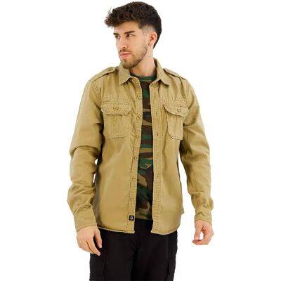 Brandit Chemise à Manches Longues Vintage Camel M Homme - Publicité Brandit Chemise à Manches Longues Vintage Camel M Homme - Publicité