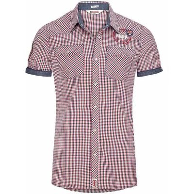 Lonsdale Chemise à Manches Courtes Reigate Navy / Red / White L Homme - Publicité Lonsdale Chemise à Manches Courtes Reigate Navy / Red / White L Homme - Publicité