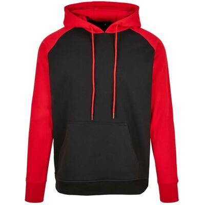 Build Your Brand Sweat à Capuche Basic Raglan Black / Red 3XL Homme - Publicité Build Your Brand Sweat à Capuche Basic Raglan Black / Red 3XL Homme - Publicité