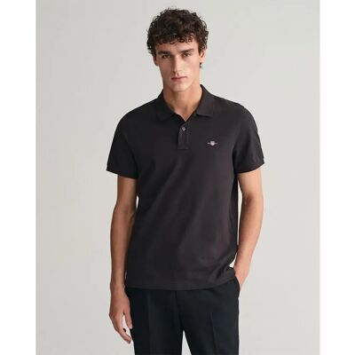 Gant Polo à Manches Courtes Reg Shield Black 2XL Homme - Publicité Gant Polo à Manches Courtes Reg Shield Black 2XL Homme - Publicité