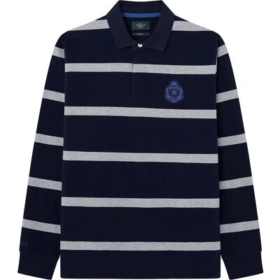 Hackett Polo à Manches Longues Hm570835 Navy / Grey M - Publicité Hackett Polo à Manches Longues Hm570835 Navy / Grey M - Publicité