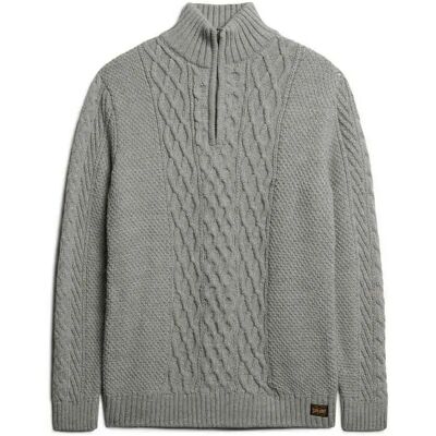 Superdry Pull à Demi-zip Jacob Cable Mid Grey S Homme - Publicité Superdry Pull à Demi-zip Jacob Cable Mid Grey S Homme - Publicité