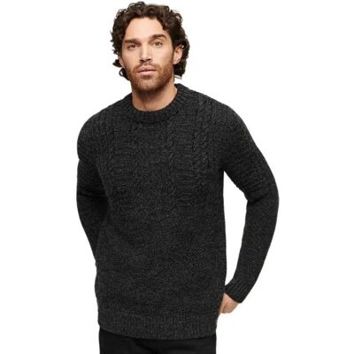 Superdry Pull Jacob Cable Charcoal Black Twist 2XL Homme - Publicité Superdry Pull Jacob Cable Charcoal Black Twist 2XL Homme - Publicité