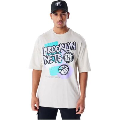 New Era T-shirt à Manches Courtes Retro Graphic Brooklyn Nets Light Beige L Homme - Publicité New Era T-shirt à Manches Courtes Retro Graphic Brooklyn Nets Light Beige L Homme - Publicité