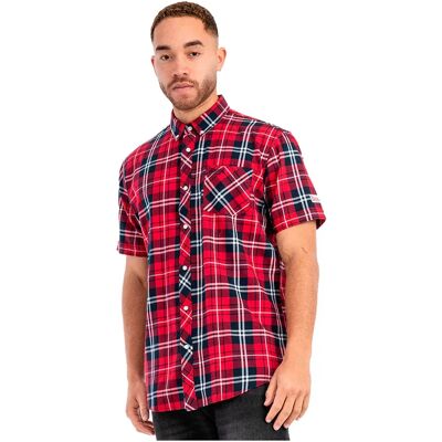 Lonsdale Chemise à Manches Courtes Brixworth Red / Dark Navy / White L Homme - Publicité Lonsdale Chemise à Manches Courtes Brixworth Red / Dark Navy / White L Homme - Publicité