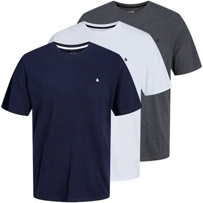 Jack & Jones T-shirt à Manches Courtes Paulos 3 Unités Dark Grey Melange / White / Navy Blazer L Homme - Publicité Jack & Jones T-shirt à Manches Courtes Paulos 3 Unités Dark Grey Melange / White / Navy Blazer L Homme - Publicité