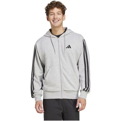 Adidas Sweat-shirt à Zip Essentials 3 Stripes French Terry Medium Grey Heather / Black M Homme - Publicité Adidas Sweat-shirt à Zip Essentials 3 Stripes French Terry Medium Grey Heather / Black M Homme - Publicité