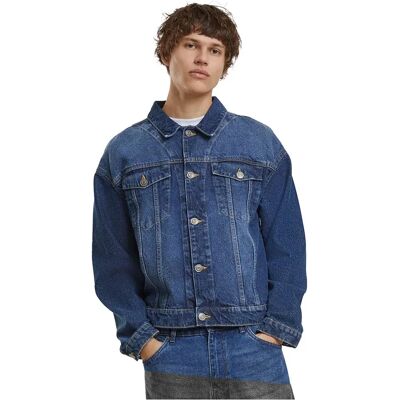 Build Your Brand Veste En Jean Heavy Ounce Boxy New Mid Blue Washed L - Publicité Build Your Brand Veste En Jean Heavy Ounce Boxy New Mid Blue Washed L - Publicité
