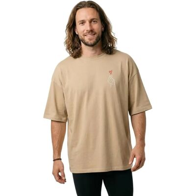 T-shirt oversize MERCHCODE Homme K Heart Huge Beige - Publicité T-shirt oversize MERCHCODE Homme K Heart Huge Beige - Publicité