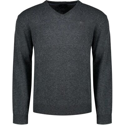 Hackett Pull à Col En V Lambswool Charcoal Grey 2XL - Publicité Hackett Pull à Col En V Lambswool Charcoal Grey 2XL - Publicité