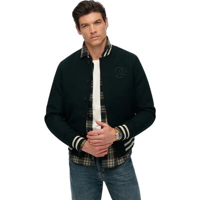 Superdry Blouson Bomber Varsity Monogram Wool Green Wool L - Publicité Superdry Blouson Bomber Varsity Monogram Wool Green Wool L - Publicité