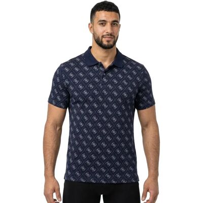 Guess Polo à Manches Courtes M6gp04k3073 Allover 4G Smart Blue L Homme - Publicité Guess Polo à Manches Courtes M6gp04k3073 Allover 4G Smart Blue L Homme - Publicité