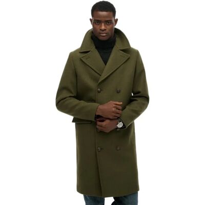 Superdry Manteau Merchant Wool Blend Long Olive Night Green S - Publicité Superdry Manteau Merchant Wool Blend Long Olive Night Green S - Publicité