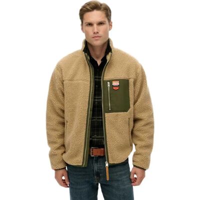 Superdry Veste Vintage Retro Classic Tan Brown L Homme - Publicité Superdry Veste Vintage Retro Classic Tan Brown L Homme - Publicité