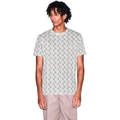 Giorgio Armani Exchange T-shirt à Manches Courtes Xm002778_af10356 Block Logo Allover Print Cream S Homme - Publicité Giorgio Armani Exchange T-shirt à Manches Courtes Xm002778_af10356 Block Logo Allover Print Cream S Homme - Publicité