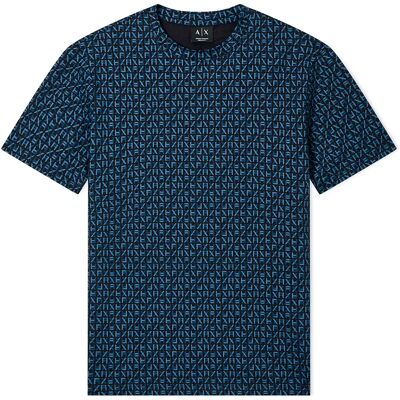 Giorgio Armani Exchange T-shirt à Manches Courtes Xm002778_af10356 Block Logo Allover Print Deep Navy M Homme - Publicité Giorgio Armani Exchange T-shirt à Manches Courtes Xm002778_af10356 Block Logo Allover Print Deep Navy M Homme - Publicité