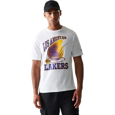 New Era T-shirt à Manches Courtes Nba Graphic Ball Los Angeles Lakers White M - Publicité New Era T-shirt à Manches Courtes Nba Graphic Ball Los Angeles Lakers White M - Publicité