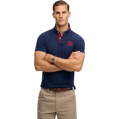 Superdry Polo à Manches Courtes Pique Monogram Darkest Navy / Red L Homme - Publicité Superdry Polo à Manches Courtes Pique Monogram Darkest Navy / Red L Homme - Publicité