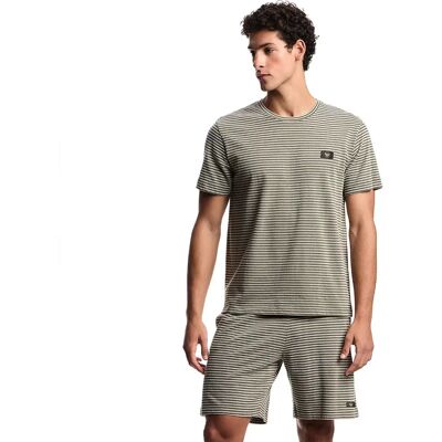 Giorgio Armani Emporio Armani T-shirt à Manches Courtes Em000574_af20452 Stripe Olive-Stone S Homme - Publicité Giorgio Armani Emporio Armani T-shirt à Manches Courtes Em000574_af20452 Stripe Olive-Stone S Homme - Publicité
