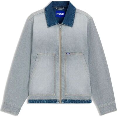 Hugo Veste En Jean Talian Blue Light / Pastel Blue M Homme - Publicité Hugo Veste En Jean Talian Blue Light / Pastel Blue M Homme - Publicité