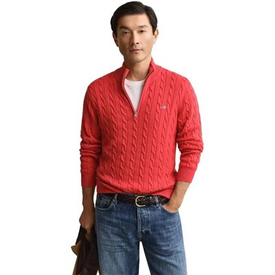 Gant Pull à Demi-zip 8050603 Rose Red L - Publicité Gant Pull à Demi-zip 8050603 Rose Red L - Publicité