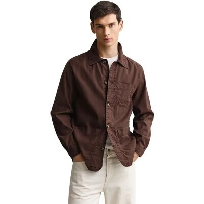 Gant Chemise Surchemise 3250304 Linen Rich Brown M - Publicité Gant Chemise Surchemise 3250304 Linen Rich Brown M - Publicité