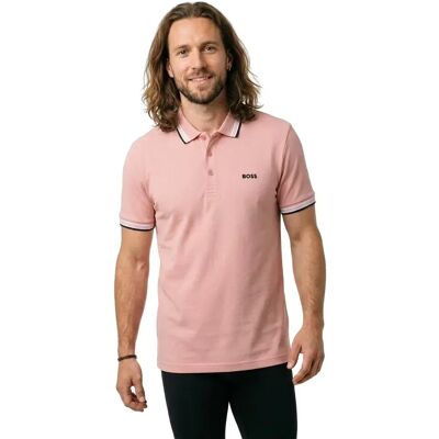 Boss Polo à Manches Courtes Paddy 10241663 Green Light Pastel Pink S - Publicité Boss Polo à Manches Courtes Paddy 10241663 Green Light Pastel Pink S - Publicité