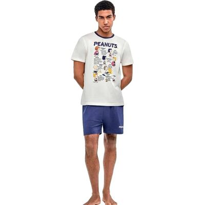 Gisela Pyjama à Manches Courtes Printed Peanuts Ecru L Homme - Publicité Gisela Pyjama à Manches Courtes Printed Peanuts Ecru L Homme - Publicité