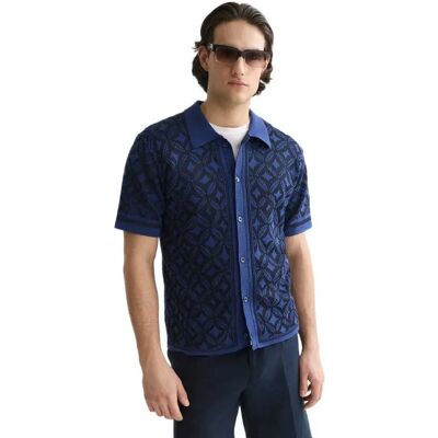 Scotch & Soda Chemise à Manches Courtes 183602 Tiles Flower Sky Captain L Homme - Publicité Scotch & Soda Chemise à Manches Courtes 183602 Tiles Flower Sky Captain L Homme - Publicité