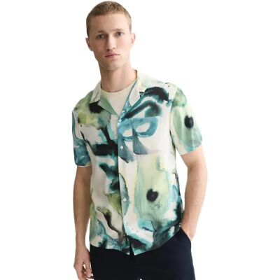 Scotch & Soda Chemise à Manches Courtes 184471 Watercolour Flower Balsam Green L Homme - Publicité Scotch & Soda Chemise à Manches Courtes 184471 Watercolour Flower Balsam Green L Homme - Publicité