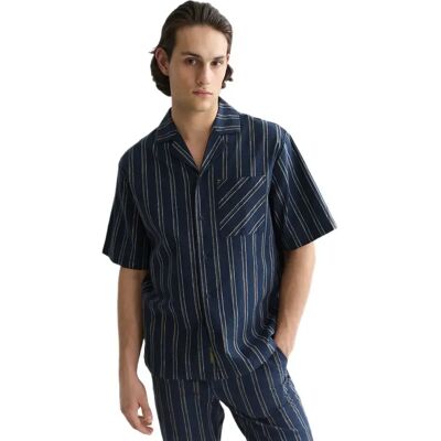 Scotch & Soda Chemise à Manches Courtes 184691 Sky Captain Stripe L Homme - Publicité Scotch & Soda Chemise à Manches Courtes 184691 Sky Captain Stripe L Homme - Publicité