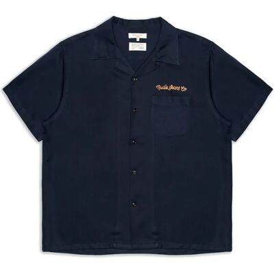 Nudie Jeans Chemise à Manches Courtes Arthur Bowling 8 Wonders Navy XL - Publicité Nudie Jeans Chemise à Manches Courtes Arthur Bowling 8 Wonders Navy XL - Publicité