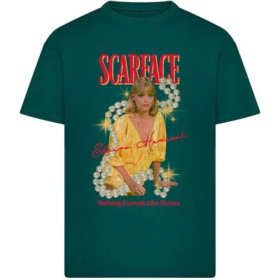 Merchcode T-shirt à Manches Courtes Scarface Elvira Hancock Bottle Green L - Publicité Merchcode T-shirt à Manches Courtes Scarface Elvira Hancock Bottle Green L - Publicité