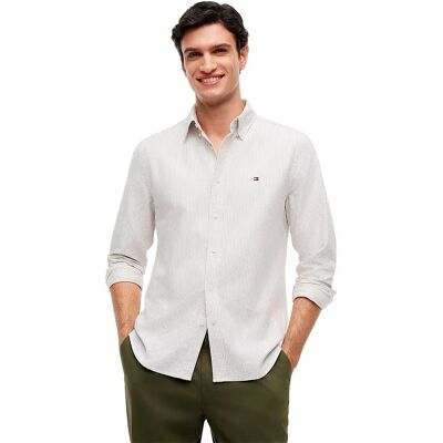 Tommy Hilfiger Chemise à Manches Longues Mw0mw36238 Breton Stripe Ivory Petal / Desert Sky L Homme - Publicité Tommy Hilfiger Chemise à Manches Longues Mw0mw36238 Breton Stripe Ivory Petal / Desert Sky L Homme - Publicité