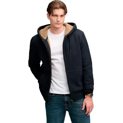 Superdry Sweat-shirt à Zip Borg Lined Eclipse Navy S - Publicité Superdry Sweat-shirt à Zip Borg Lined Eclipse Navy S - Publicité