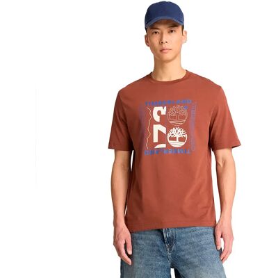 Timberland T-shirt à Manches Courtes Double Logo Graphic Brownout L Homme - Publicité Timberland T-shirt à Manches Courtes Double Logo Graphic Brownout L Homme - Publicité