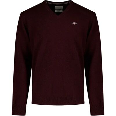 Gant Pull à Col En V 87312 Darkened Wine M - Publicité Gant Pull à Col En V 87312 Darkened Wine M - Publicité