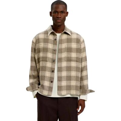 Selected Chemise Surchemise Ole Pablo Oatmeal / Walnut L - Publicité Selected Chemise Surchemise Ole Pablo Oatmeal / Walnut L - Publicité