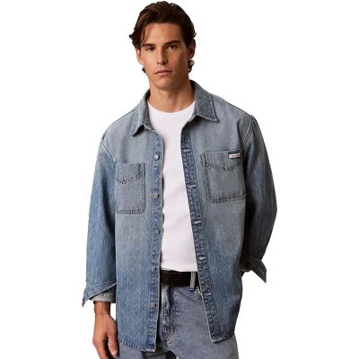 Calvin Klein Jeans Chemise Surchemise Lv04rh916g Boulevard Blues M - Publicité Calvin Klein Jeans Chemise Surchemise Lv04rh916g Boulevard Blues M - Publicité