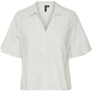 Vero Moda Chemise à Manches Courtes Jily 2/4 Desert Sage / Stripes Snow White L Femme - Publicité Vero Moda Chemise à Manches Courtes Jily 2/4 Desert Sage / Stripes Snow White L Femme - Publicité