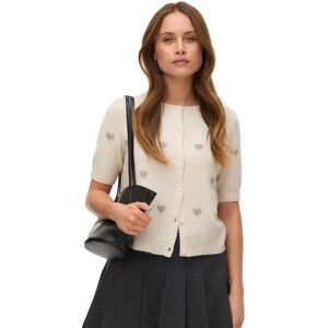 Vero Moda Cardigan Doffy Intarsia 2/4 O-neck Birch / Moon Rock Hearts S Femme - Publicité Vero Moda Cardigan Doffy Intarsia 2/4 O-neck Birch / Moon Rock Hearts S Femme - Publicité