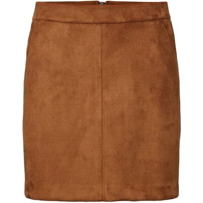 Vero Moda Jupe Donna Dina Faux Suede Noos Cognac XS Femme - Publicité Vero Moda Jupe Donna Dina Faux Suede Noos Cognac XS Femme - Publicité