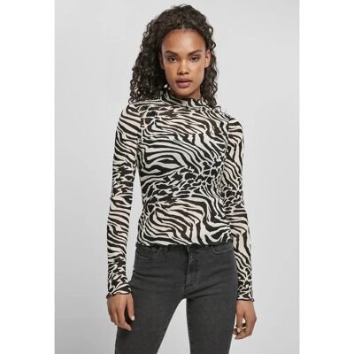 Urban Classics Pull à Col Roulé Aop Mesh White / Black L Femme - Publicité Urban Classics Pull à Col Roulé Aop Mesh White / Black L Femme - Publicité