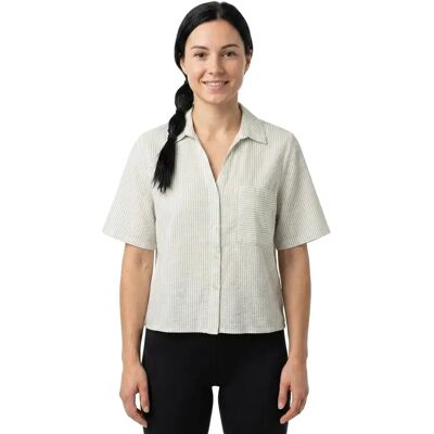 Vero Moda Chemise à Manches Courtes Jily 2/4 Desert Sage / Stripes Snow White M Femme - Publicité Vero Moda Chemise à Manches Courtes Jily 2/4 Desert Sage / Stripes Snow White M Femme - Publicité