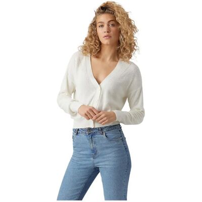 Vero Moda Pull à Col En V Newlexsun Short Snow White XL Femme - Publicité Vero Moda Pull à Col En V Newlexsun Short Snow White XL Femme - Publicité