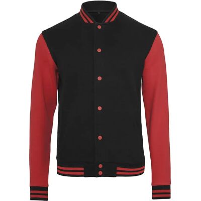 Build Your Brand Veste Sweat College Black / Red 2XL Homme - Publicité Build Your Brand Veste Sweat College Black / Red 2XL Homme - Publicité