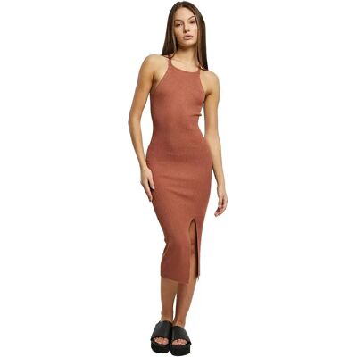 Urban Classics Robe Midi Sans Manches Crossed Back Terracotta L Femme - Publicité Urban Classics Robe Midi Sans Manches Crossed Back Terracotta L Femme - Publicité